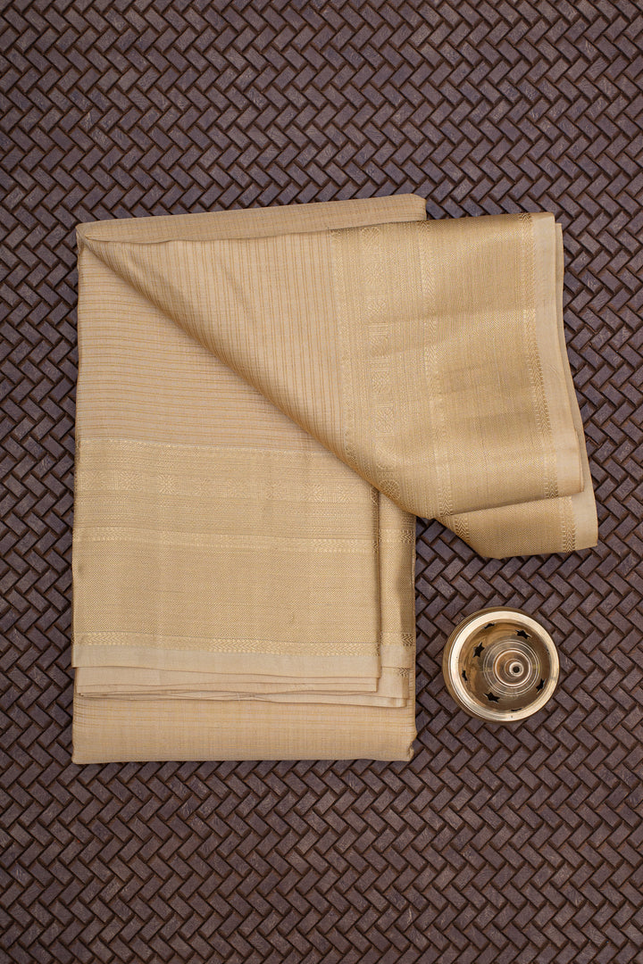 Cream Stripes Pure Silk Dhoti