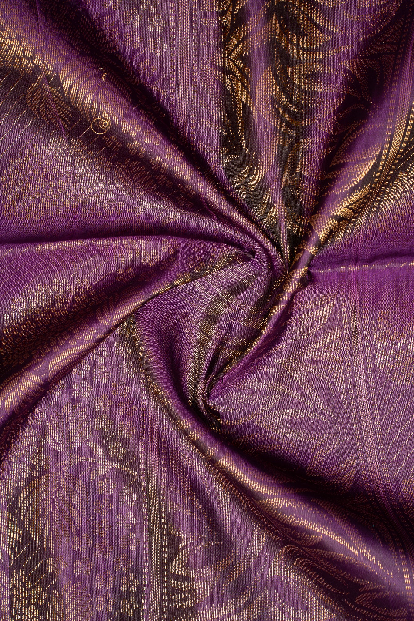 Sage Green and Purple Pure Ikat Silk Saree - Clio Silks