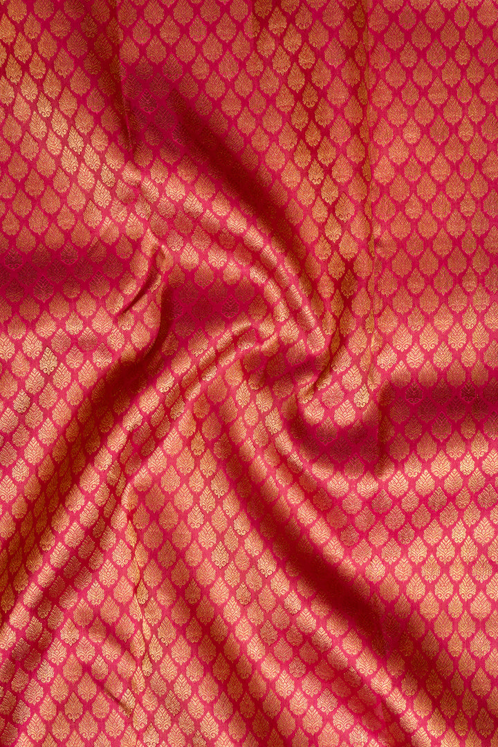 Rani Pink Zari Brocade Pure Kanchipuram Silk Saree - Clio Silks