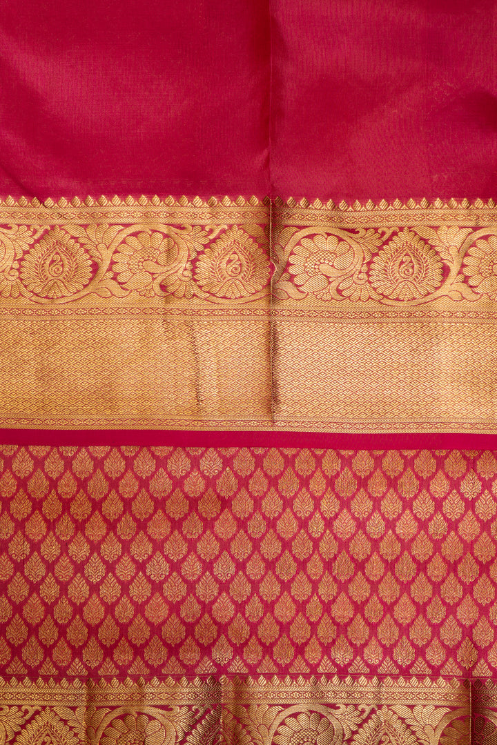 Rani Pink Zari Brocade Pure Kanchipuram Silk Saree - Clio Silks