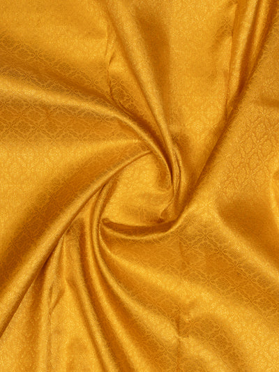 Golden Yellow Temple Border Pure Brocade Kanchipuram Silk Saree