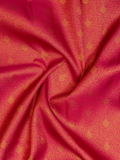 Magenta pink floral kanjivaram silk saree