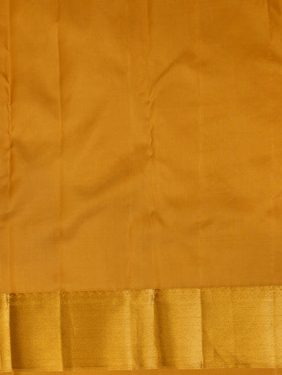 Golden Yellow Temple Border Pure Brocade Kanchipuram Silk Saree