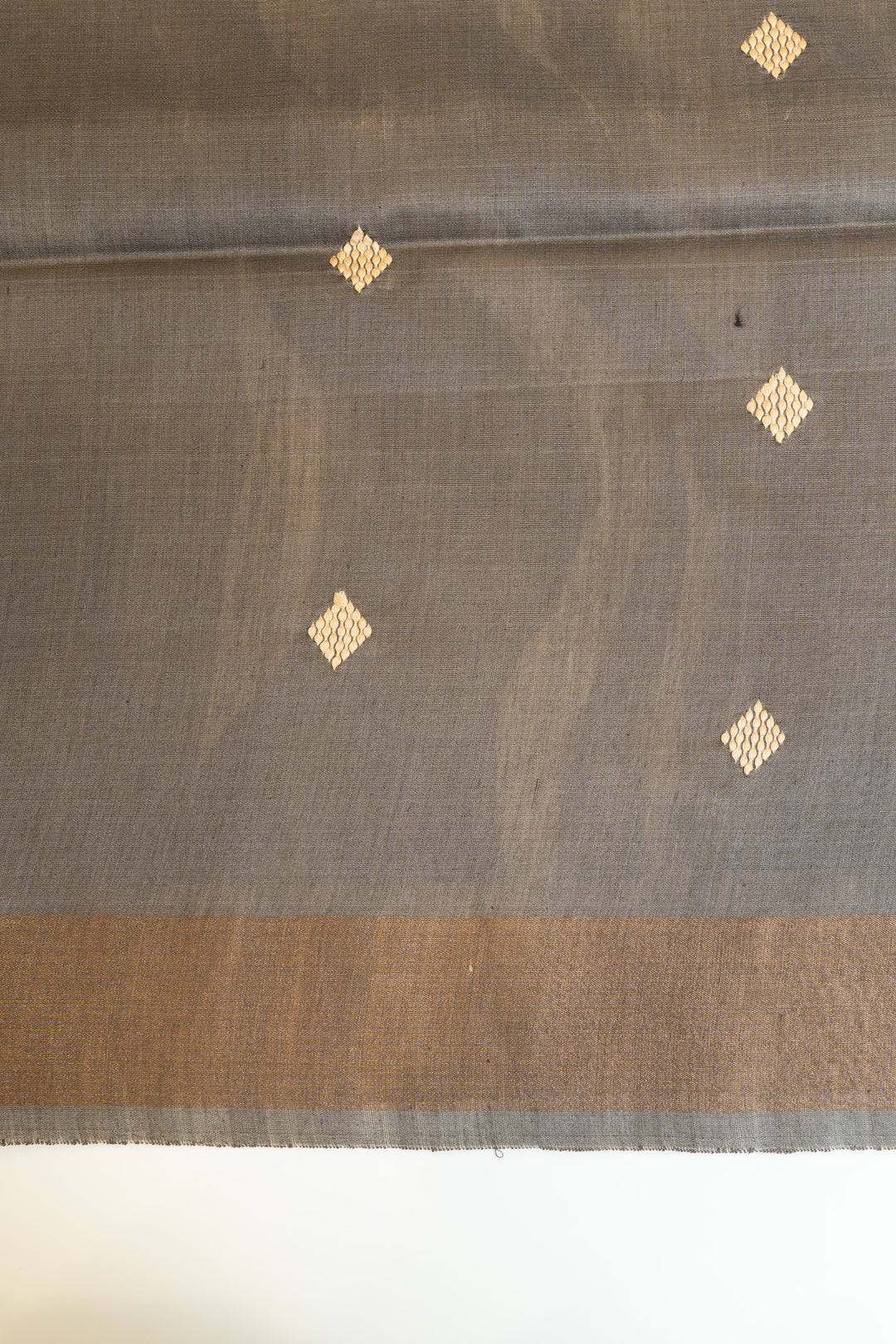 Grey and black serpenti handprinted pure Tussar silk saree