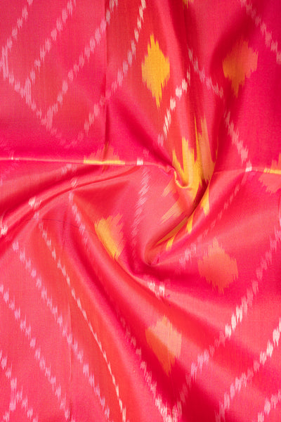 Black and Pink Pure Ikat Silk Saree - Clio Silks