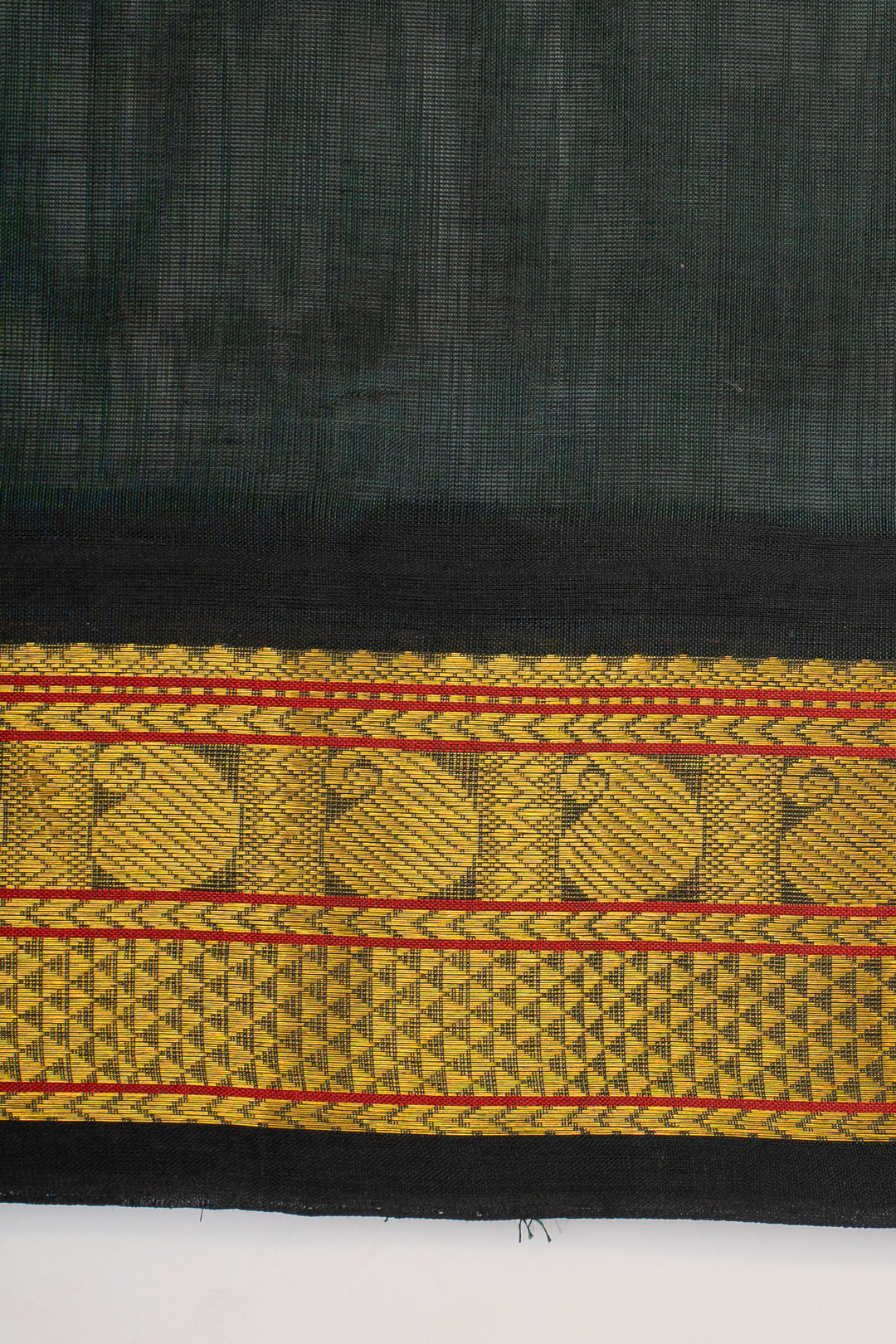 Peach Orange Multi Stripes Pure Silk Cotton Saree