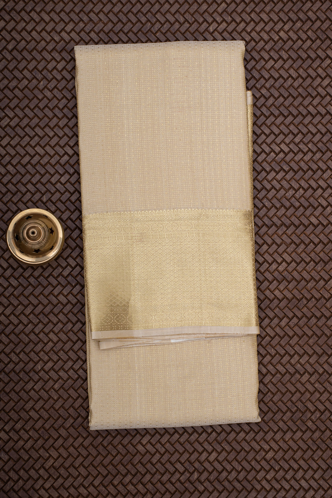 Gold Zari Brocade Pure Silk Dhoti