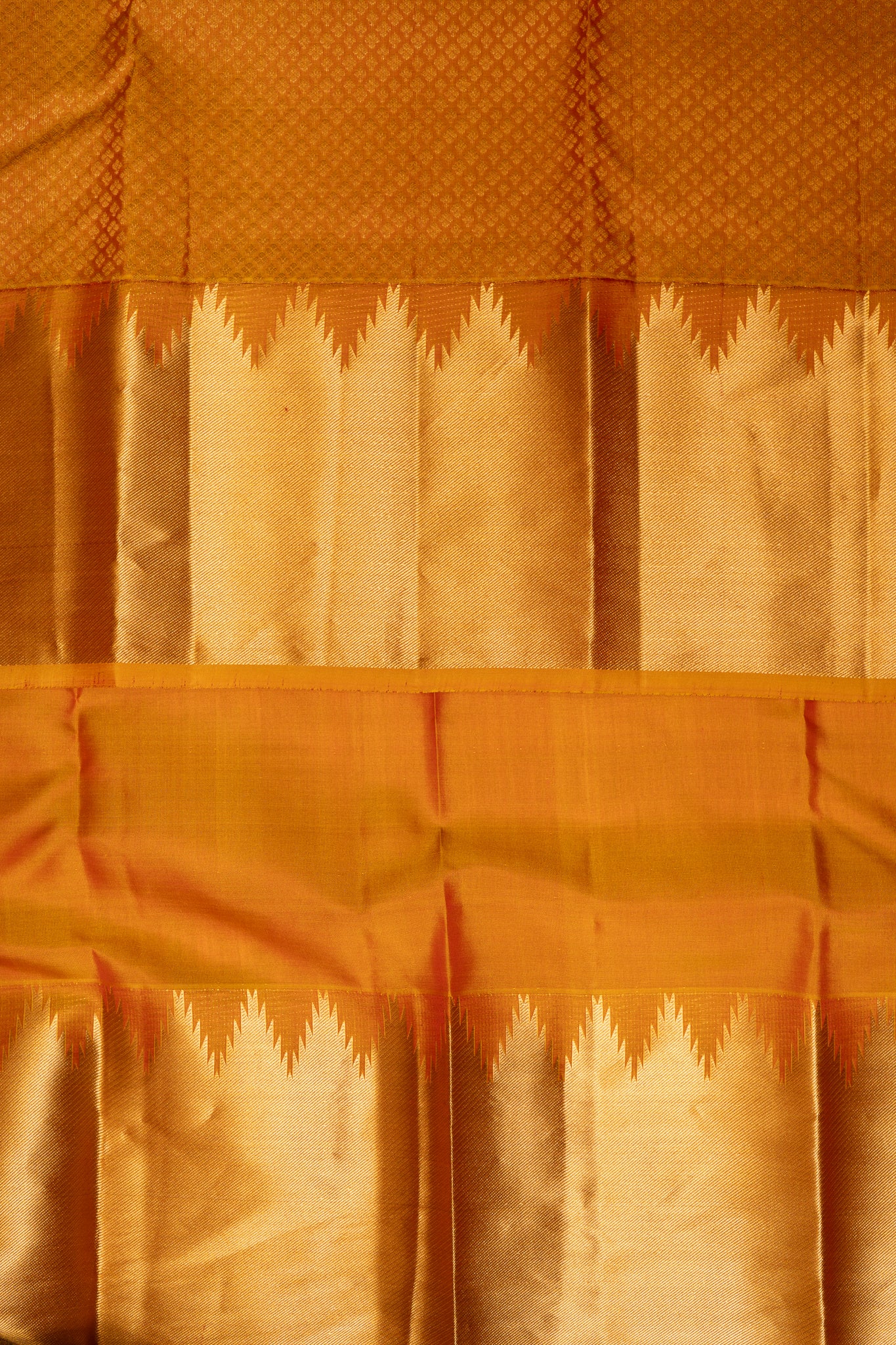 Mustard Yellow Traditional Pure Kanchipuram Silk Saree - Clio Silks
