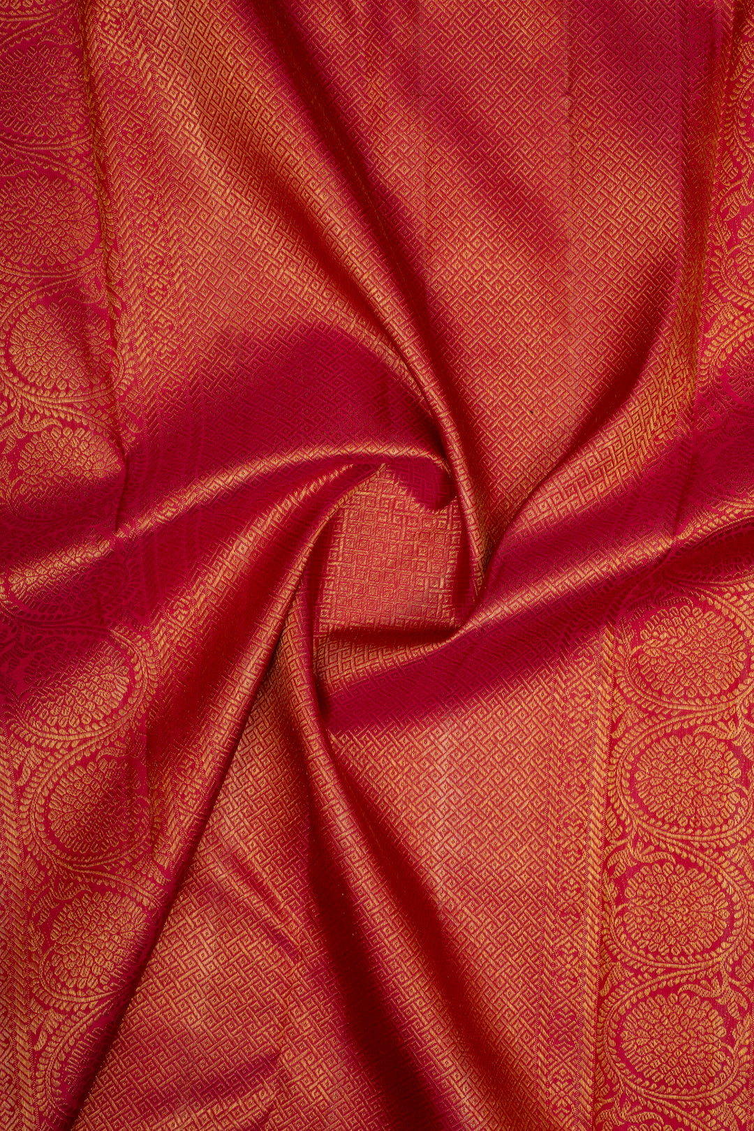 Reddish Pink Stripes Pure Kanchipuram Silk Saree