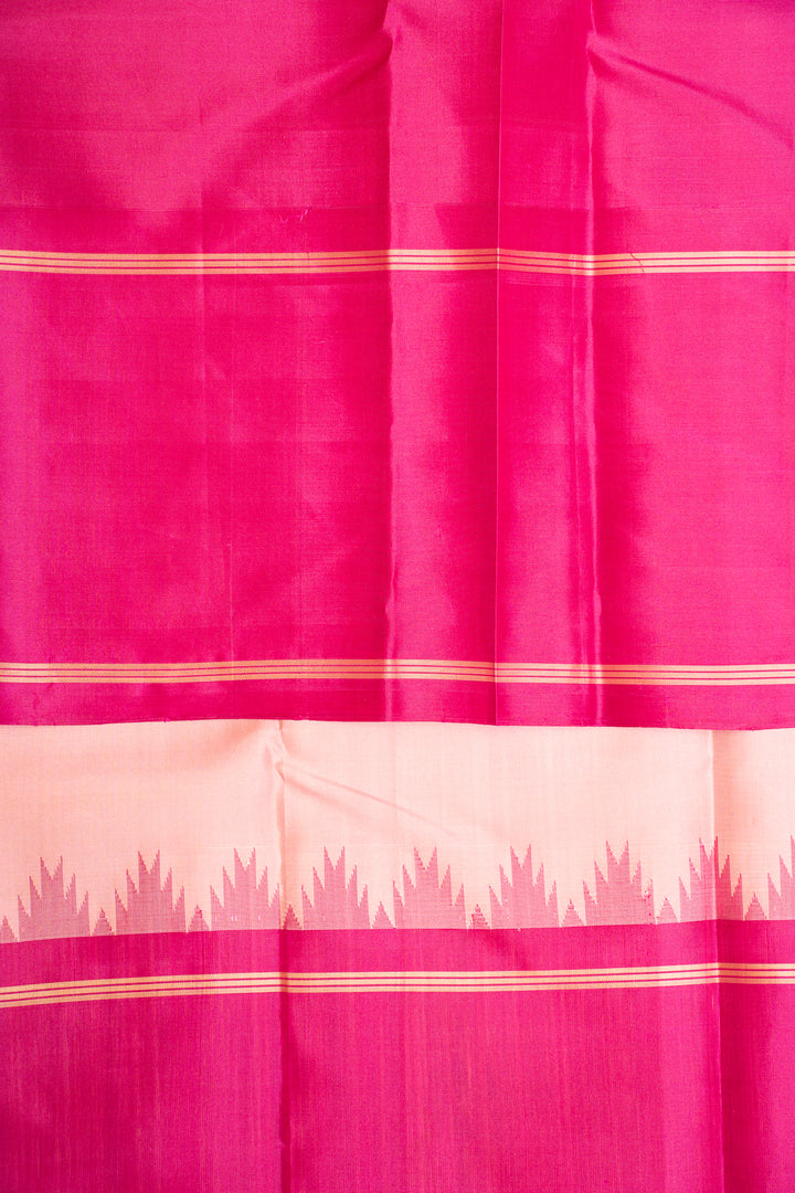 Lotus Pink Without Zari Pure Kanchipuram Silk Saree - Clio Silks