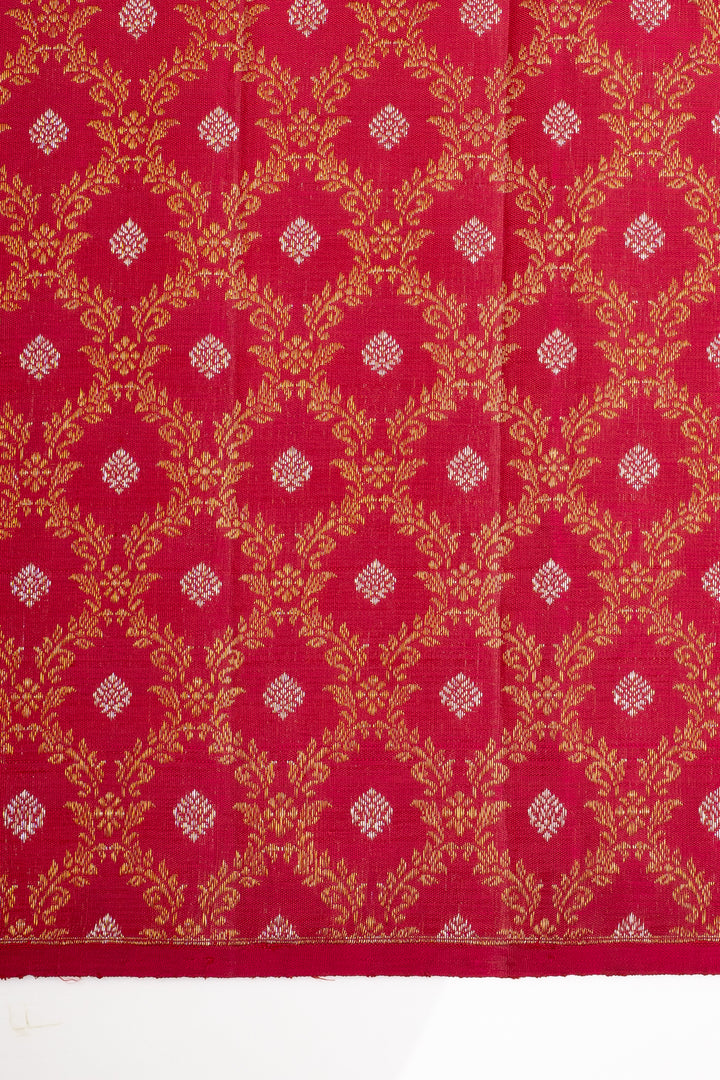 Reddish Pink Stripes Pure Kanchipuram Silk Saree
