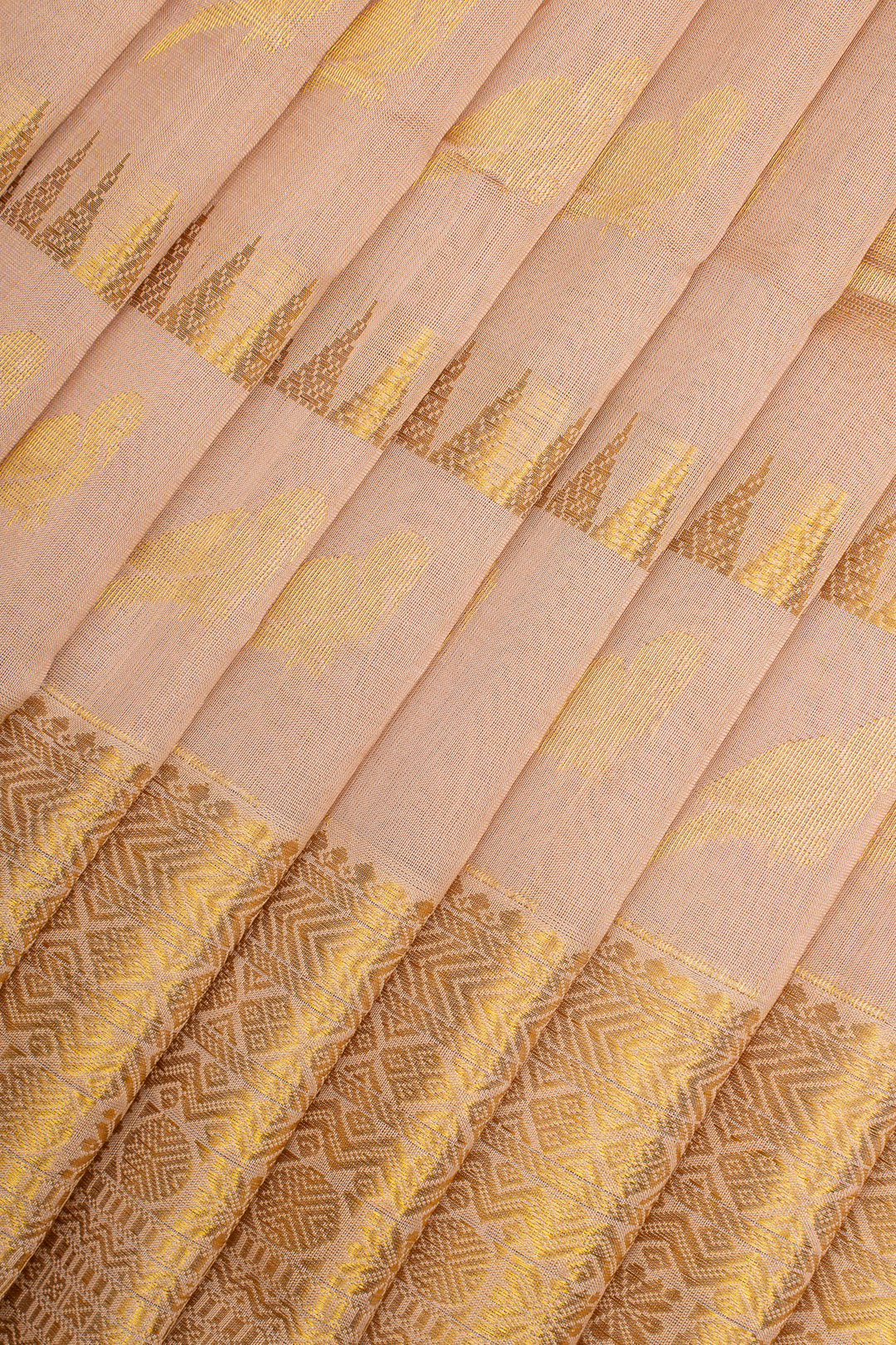 Beige and Yellow Pure Silk Cotton Saree