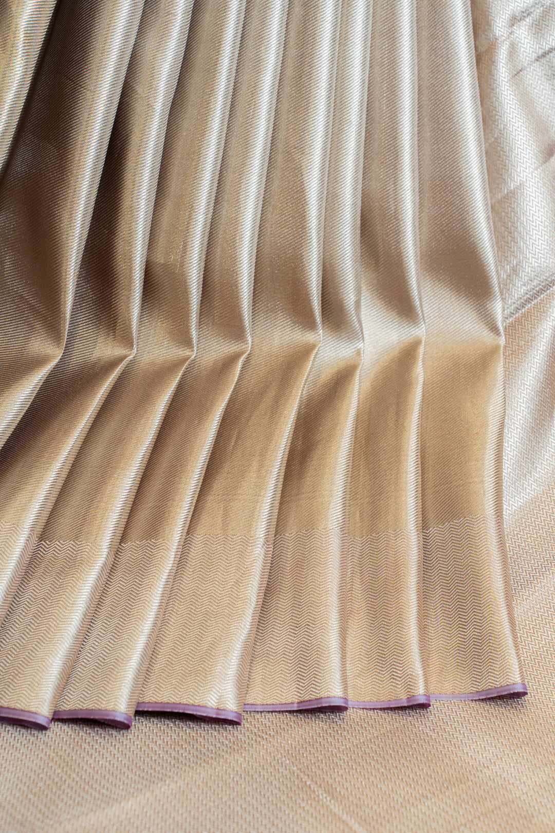 Lilac tissue brocade pure Kanchipuram silk saree