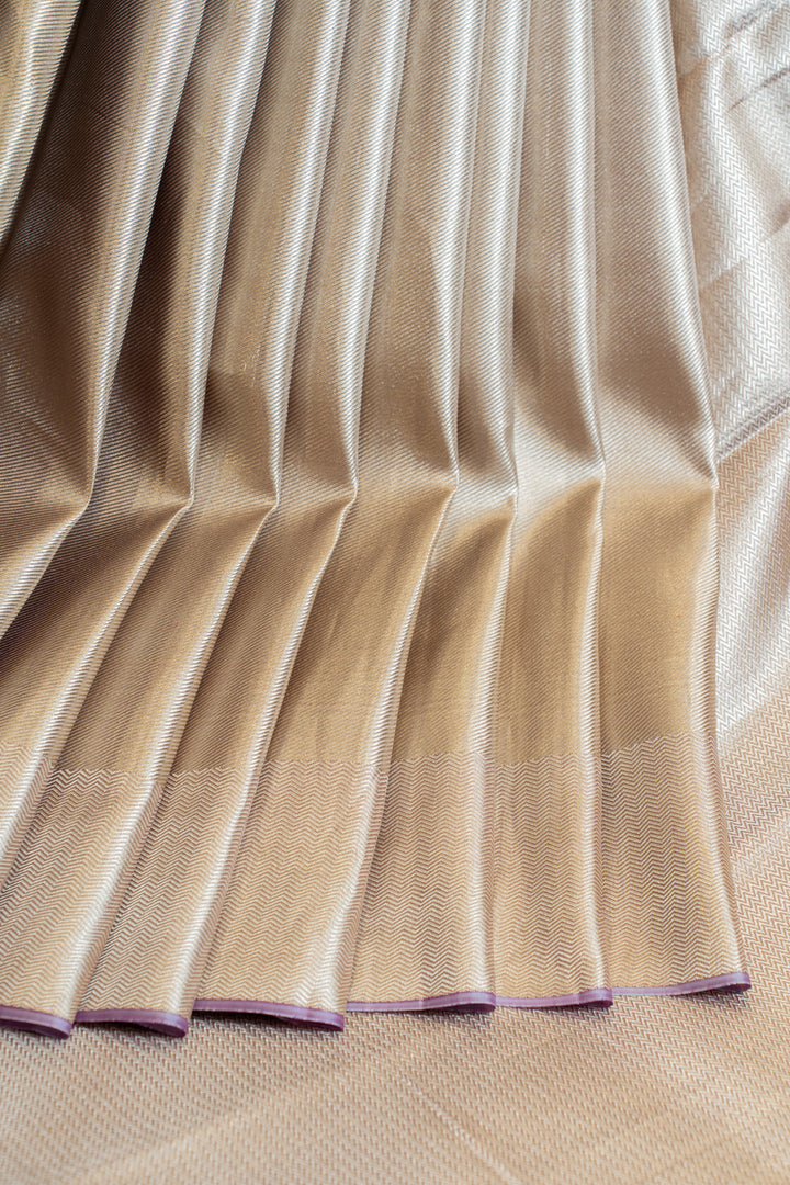 Lilac tissue brocade pure Kanchipuram silk saree