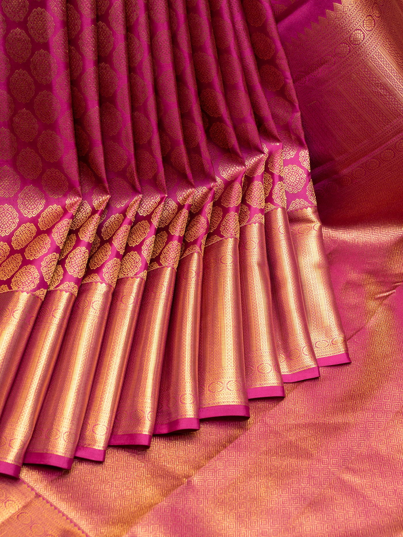 Magenta Brocade Pure Kanchipuram Silk Saree