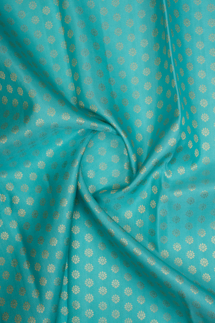 Blue and Orange Lakshadeepam Pure Kanchipuram Silk Saree