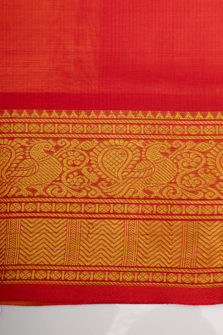 Yellow Zari Checks Pure Silk Cotton Saree