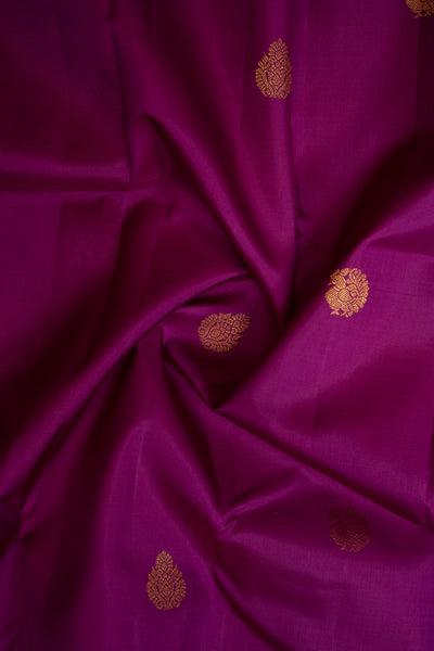 Magenta and Yellow Korvai Pure Kanchipuram Silk Saree - Clio Silks