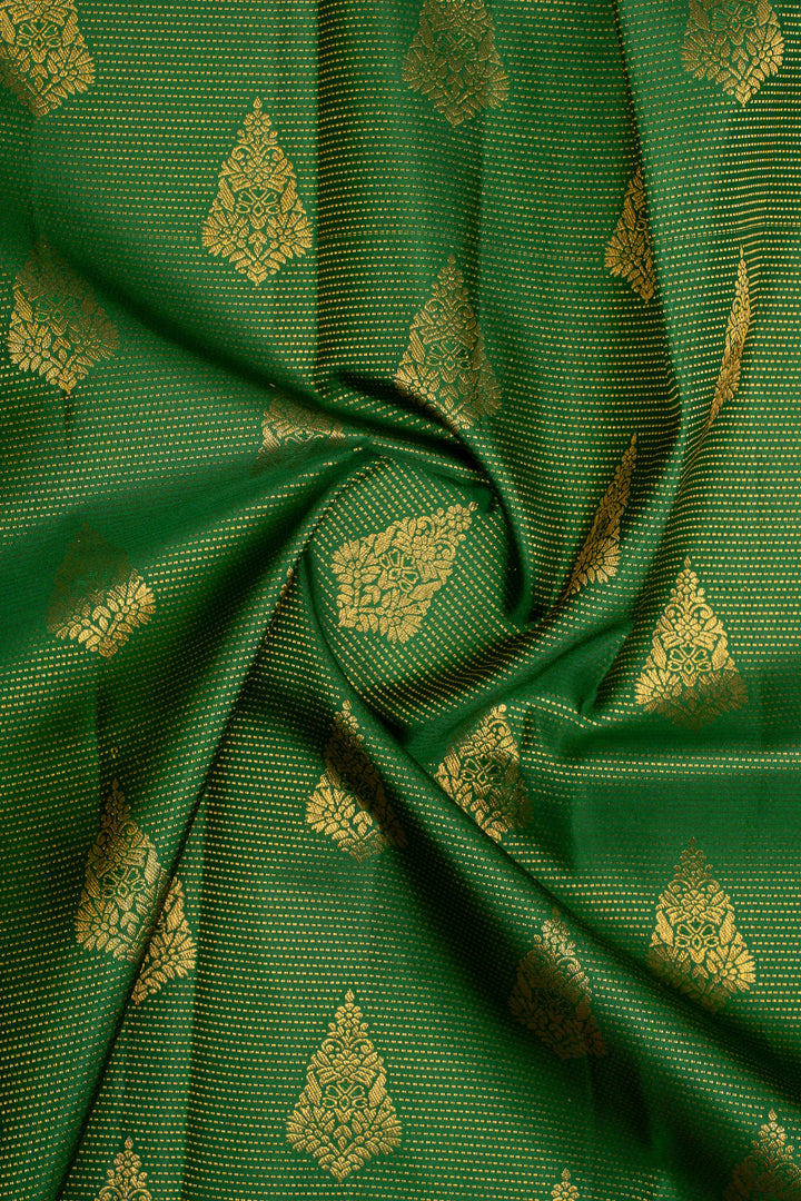 Green and Orange Paithani Border Pure Kanchipuram Silk Saree