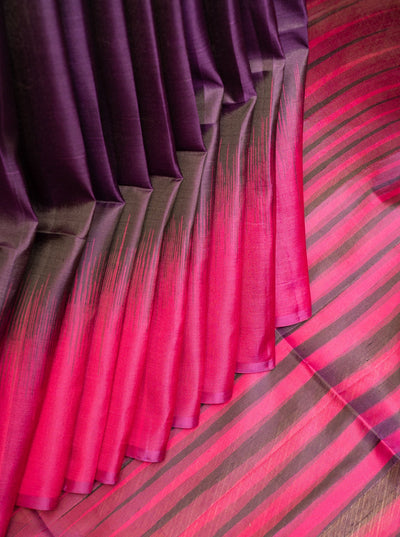 Purple and Magenta Tie & Dye Soft Silk Saree - Clio Silks