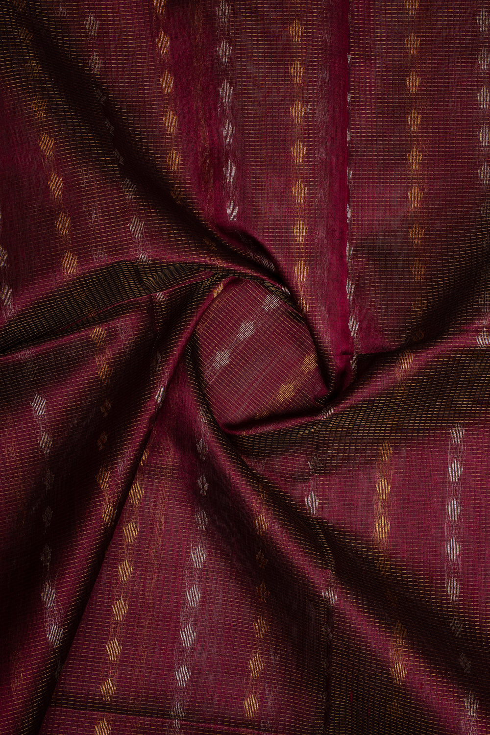 Maroon and Ivory Vairaoosi Pure Silk Cotton Saree
