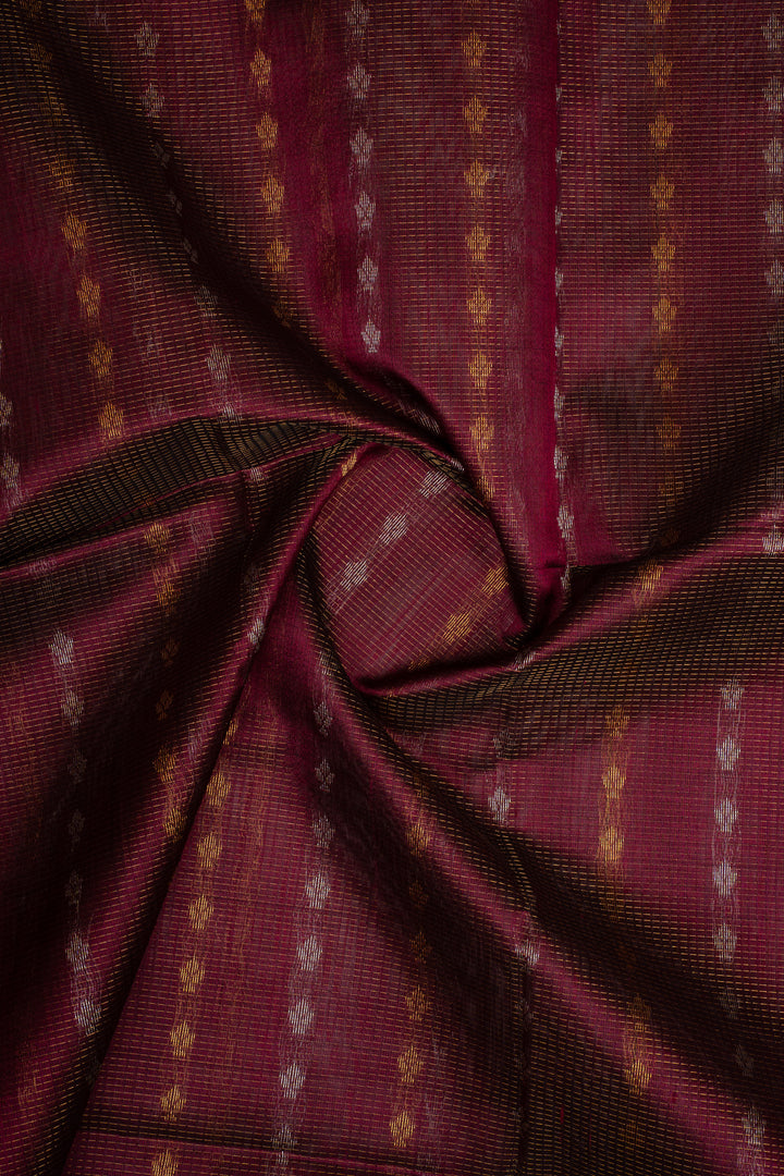 Maroon and Ivory Vairaoosi Pure Silk Cotton Saree