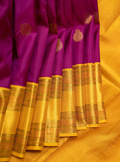 magenta silk saree | korvai kanchipuram