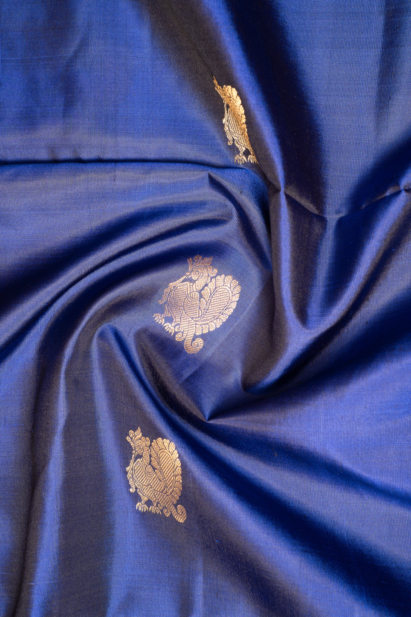 Ink Blue Borderless Pure Soft Silk Saree - Clio Silks