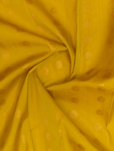 Lime yellow traditional silk saree