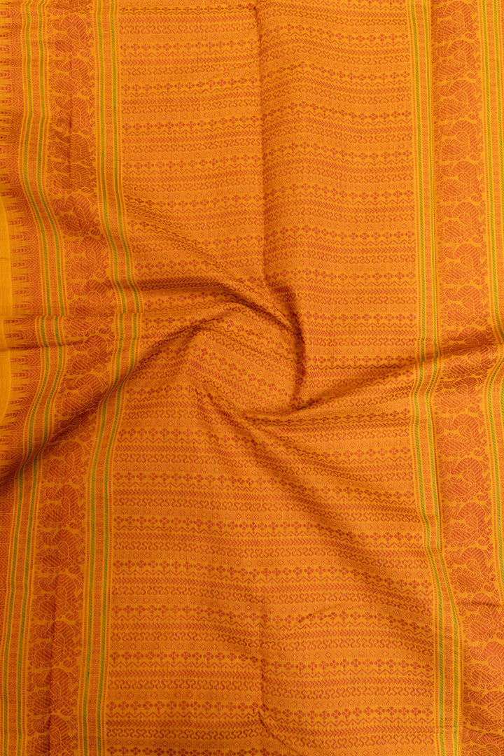 Maroon and yellow pure cotton saree