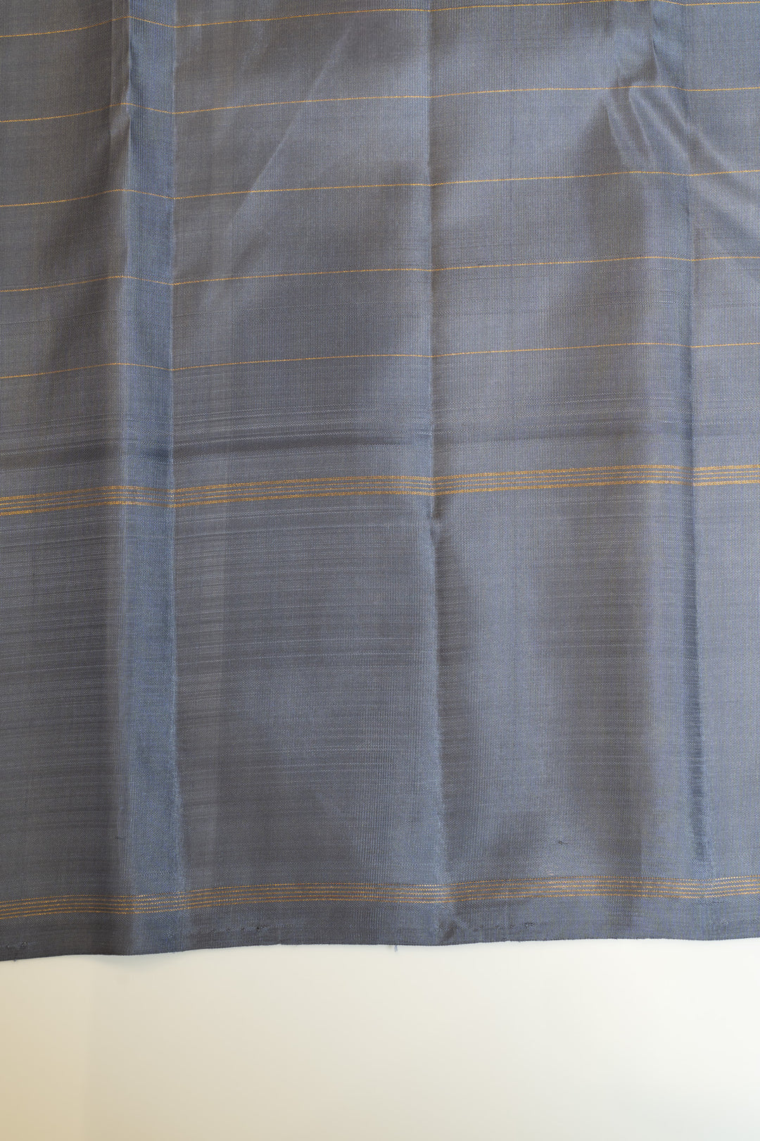 Green and grey multi checks pure zari Kanchipuram silk saree