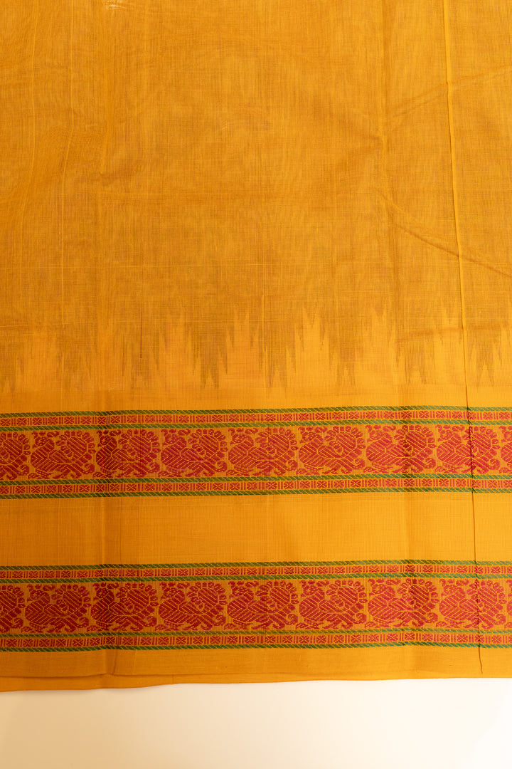 Maroon and yellow pure cotton saree