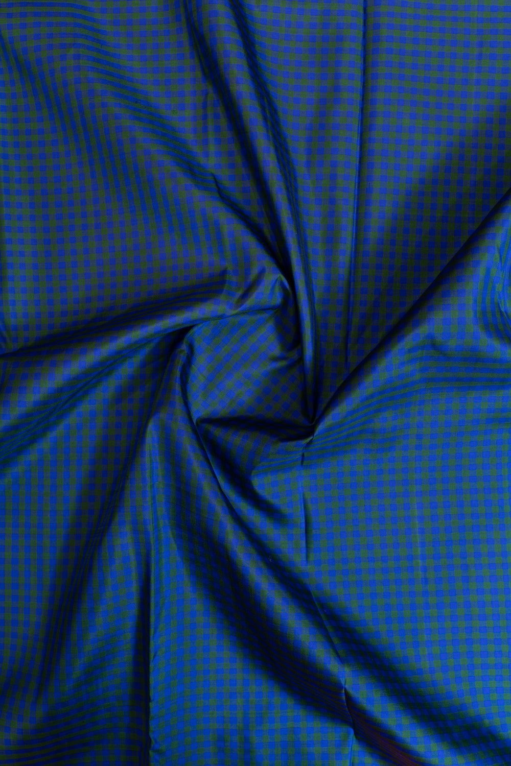 Peacock blue and peach pure zari Kanchipuram silk saree