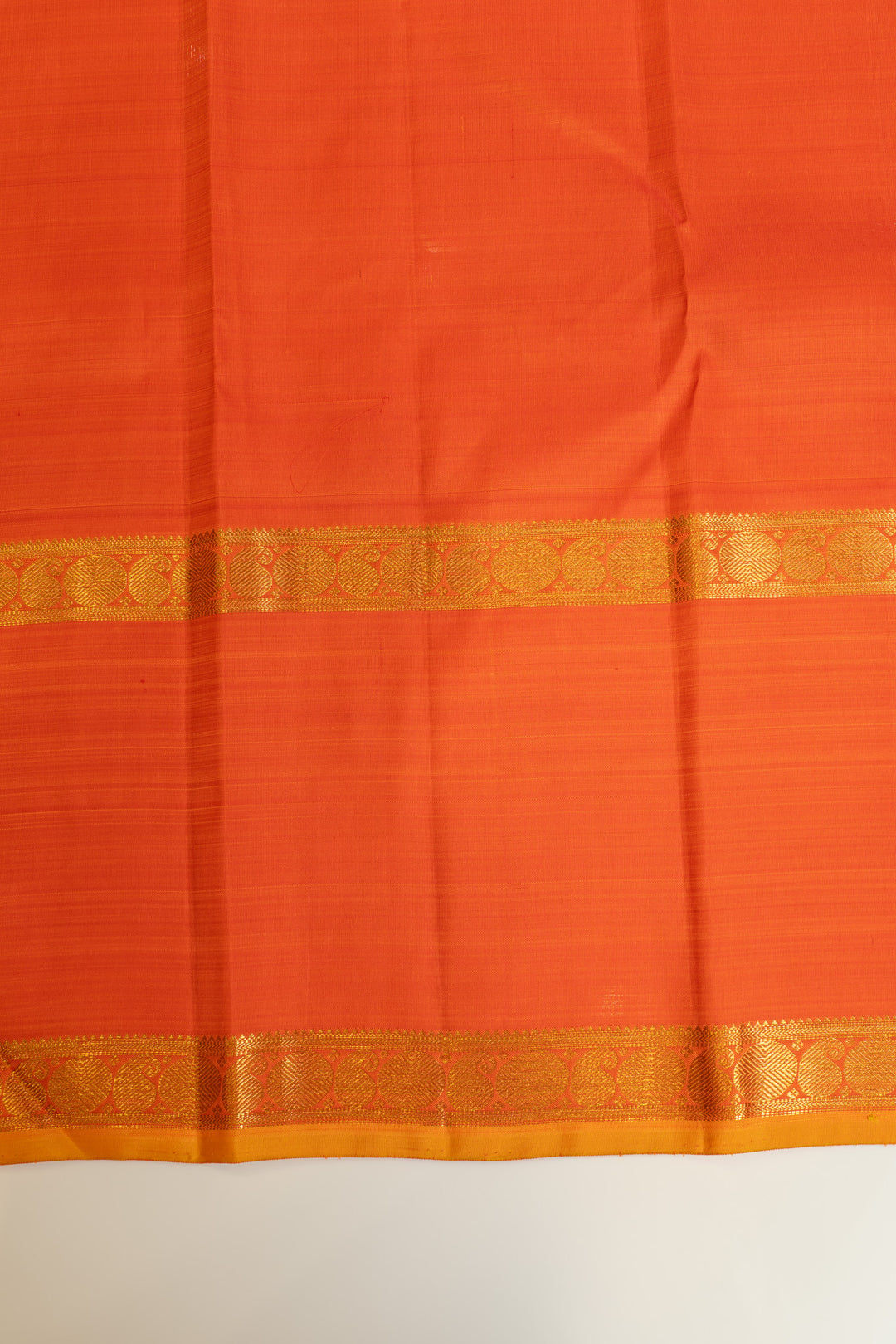 Peacock blue and peach pure zari Kanchipuram silk saree