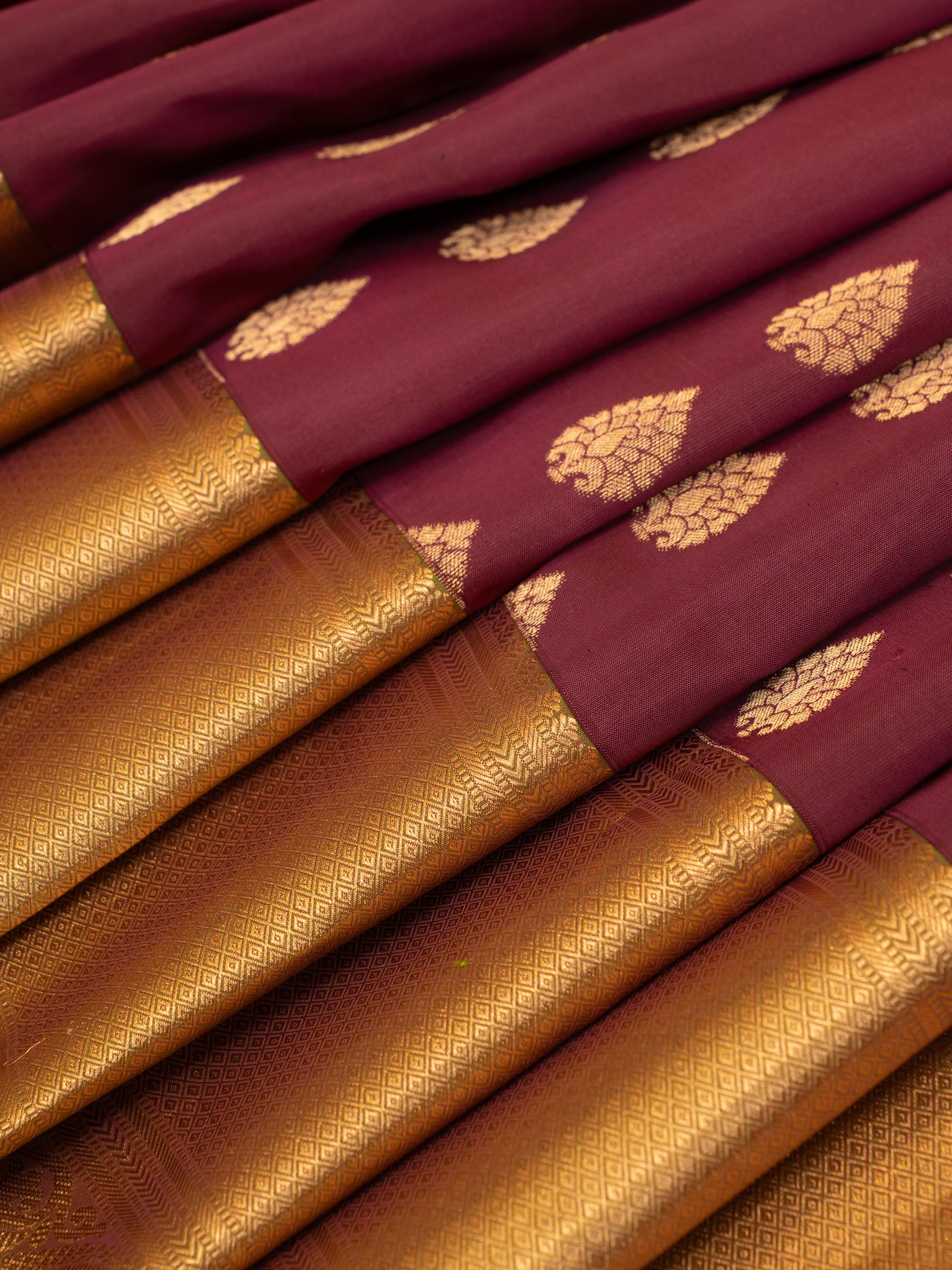 Deep Maroon traditional Kanchipuram silk saree