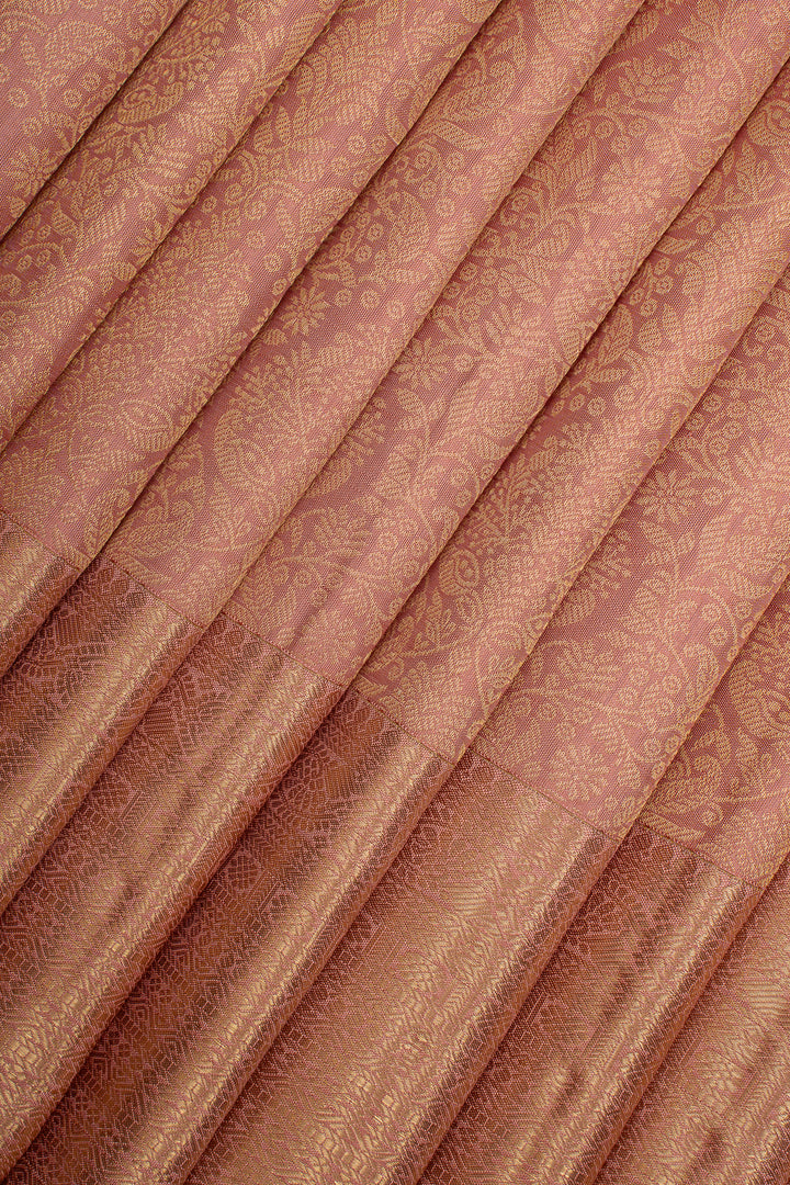 Blush Pink Brocade Pure Kanchipuram Silk Saree