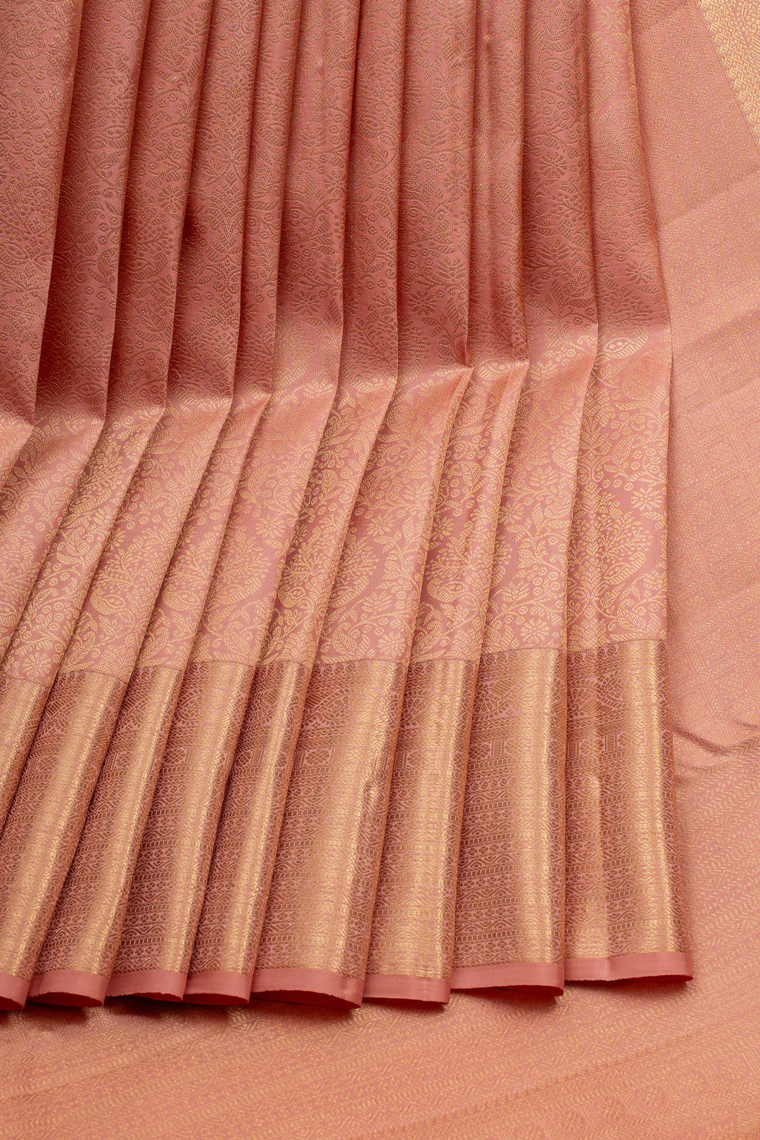 Blush Pink Brocade Pure Kanchipuram Silk Saree