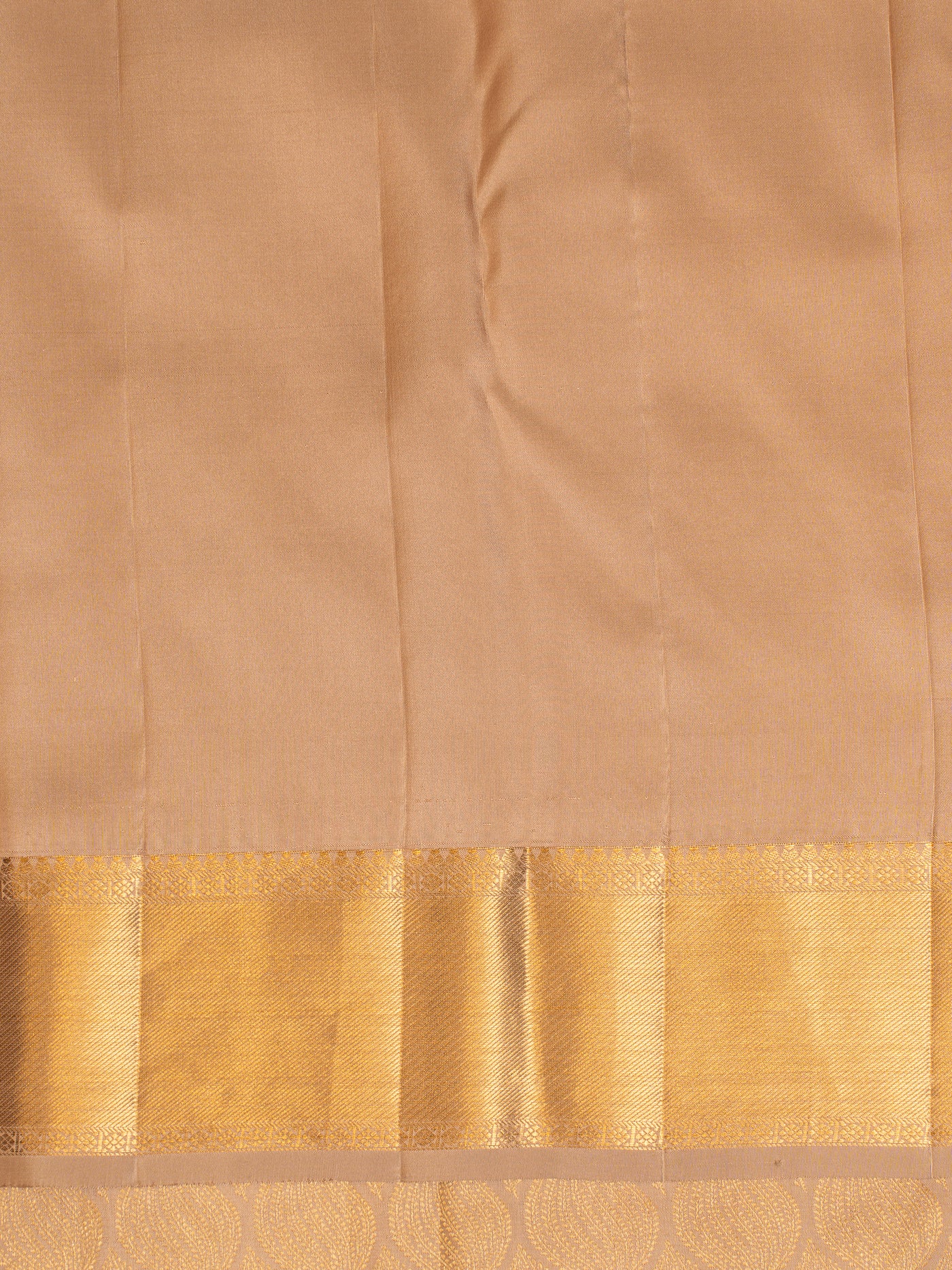 Almond Beige Pure Brocade Kanchipuram Silk Saree