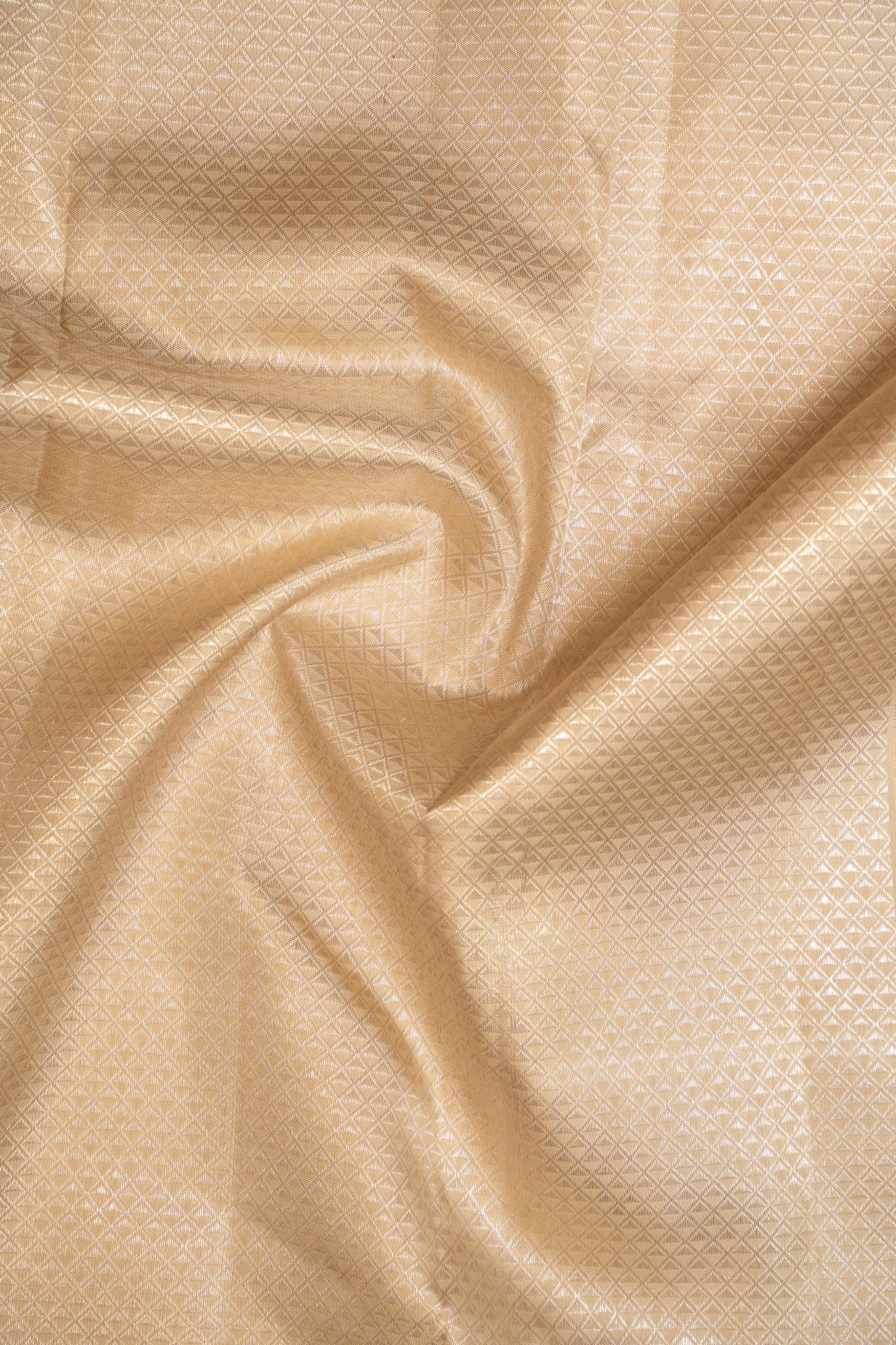 Almond White Pure Kanchipuram Silk Saree - Clio Silks