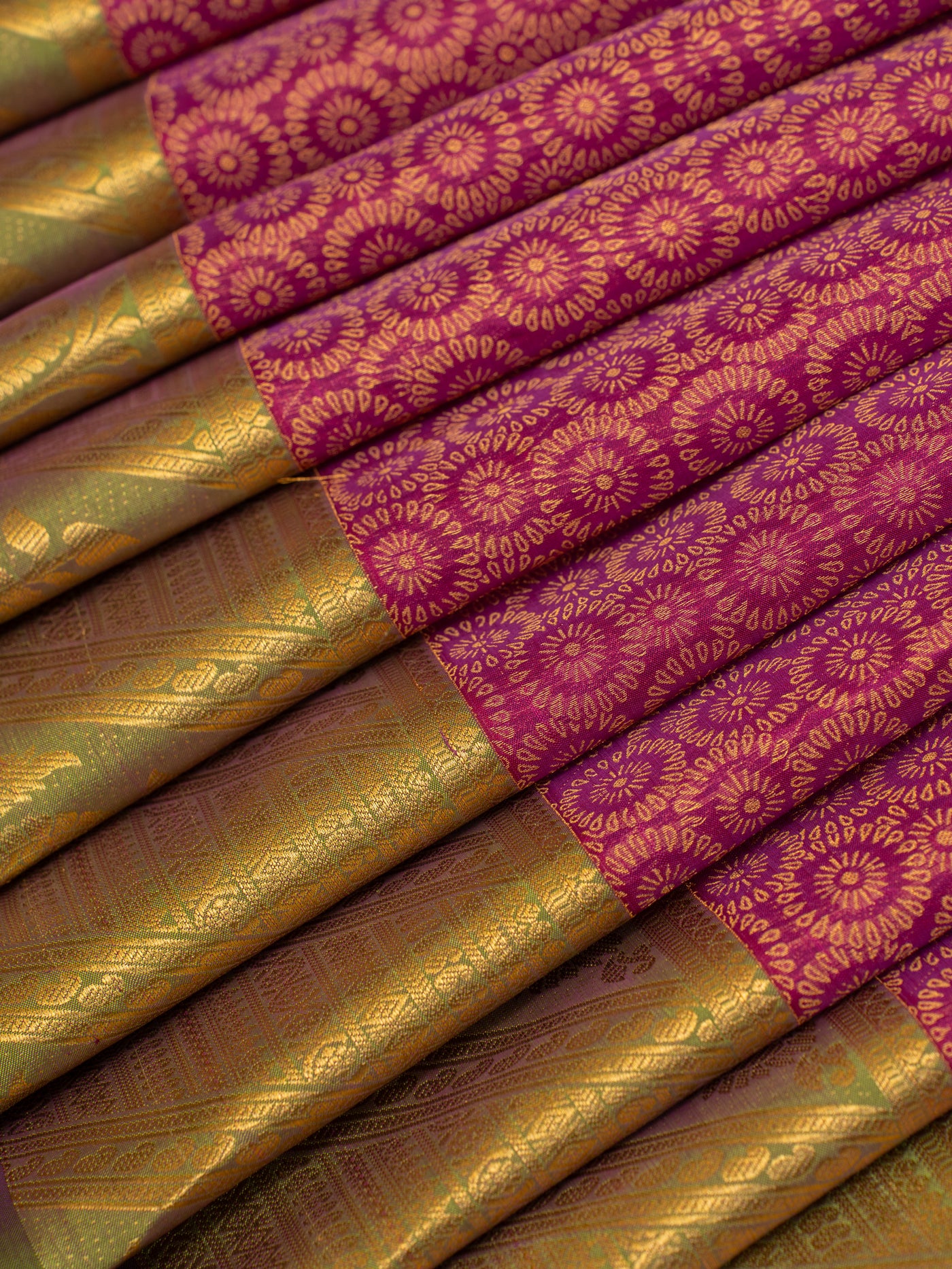 Magenta purple brocade Kanchipuram silk saree