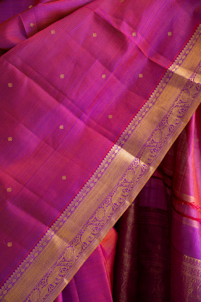 Ruby Purple Vairaoosi Pure Zari Kanchipuram Silk Saree - Clio Silks