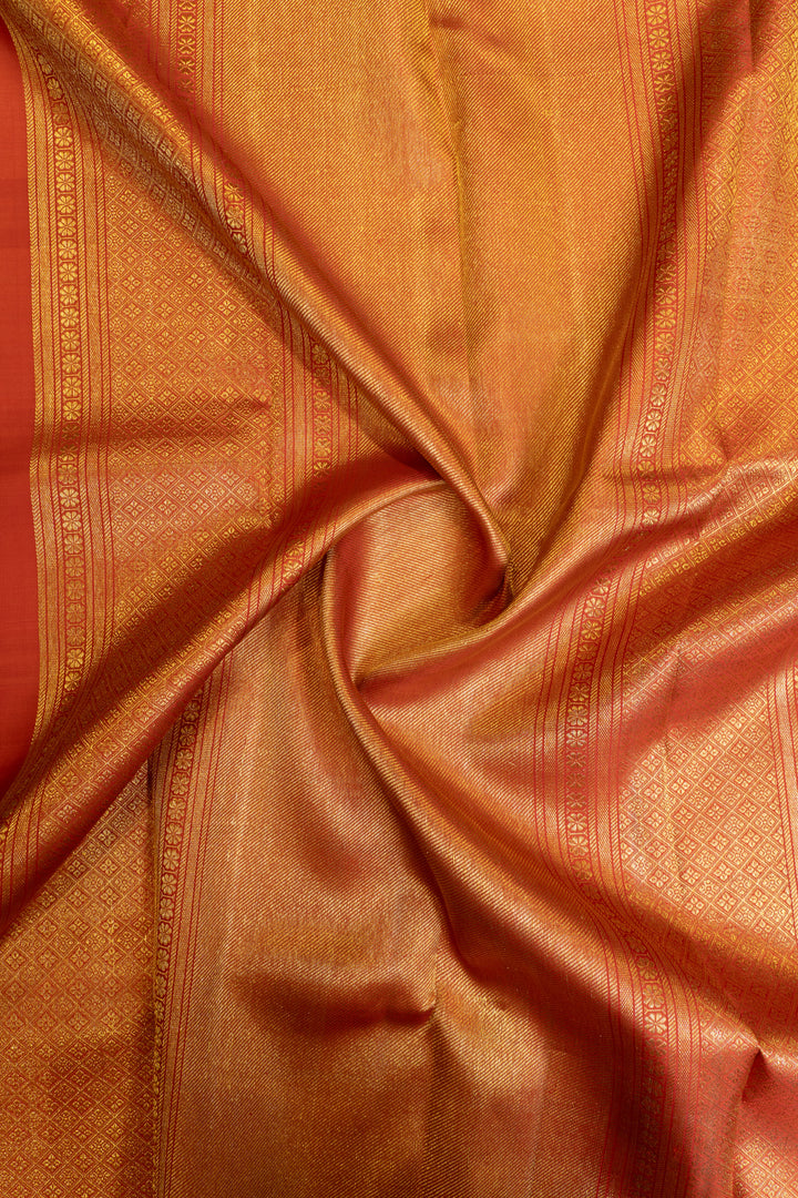Indigo blue pure zari vintage checks Kanchipuram silk saree