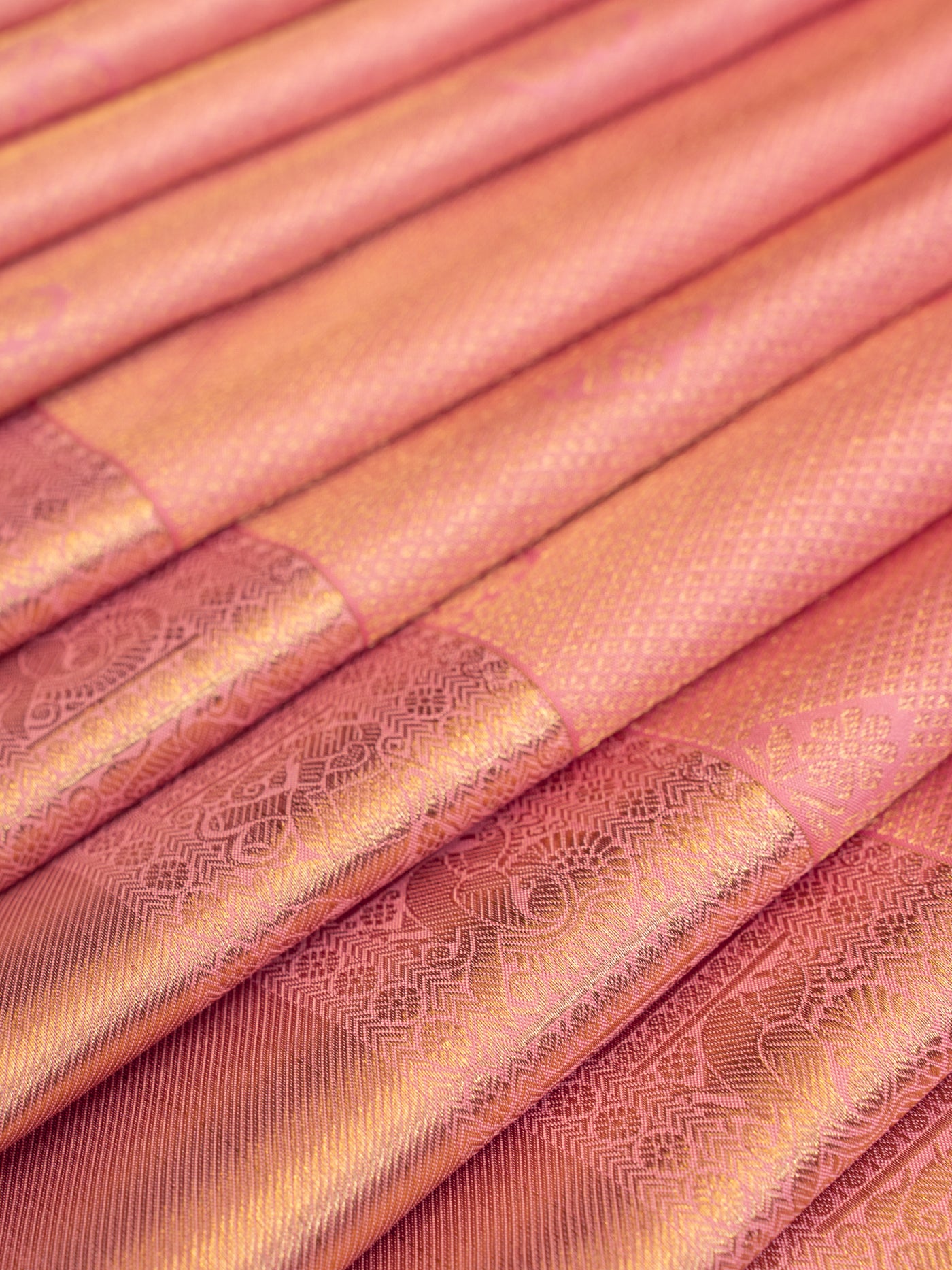 Blush Pink Brocade Pure Kanchipuram Silk Saree