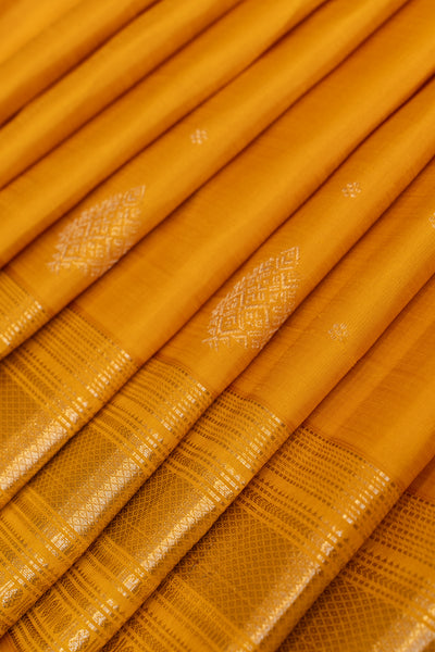 Mustard Yellow pure Kanchipuram silk saree