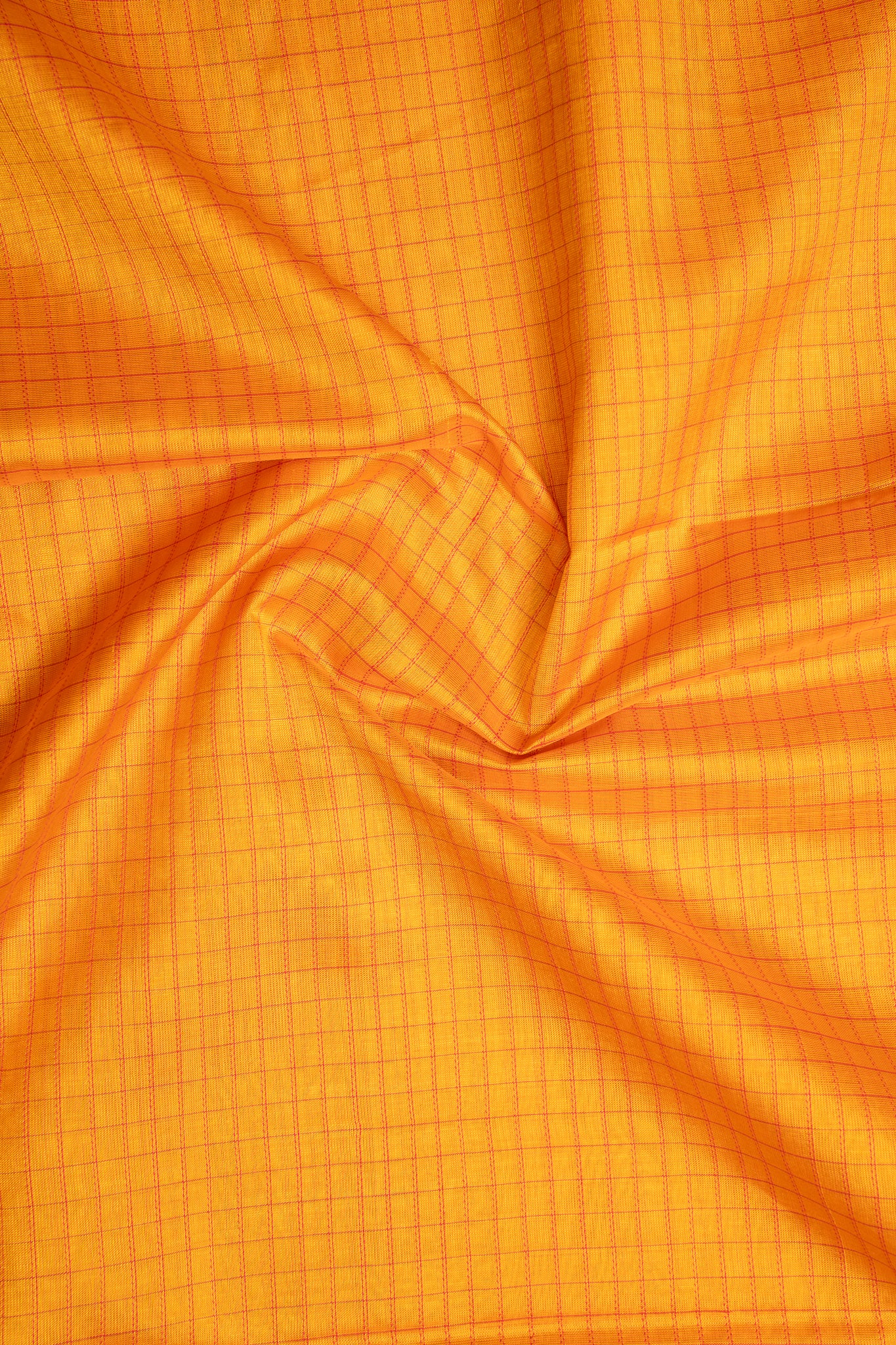 Yellow Checks Pure Silk Cotton Saree - Clio Silks