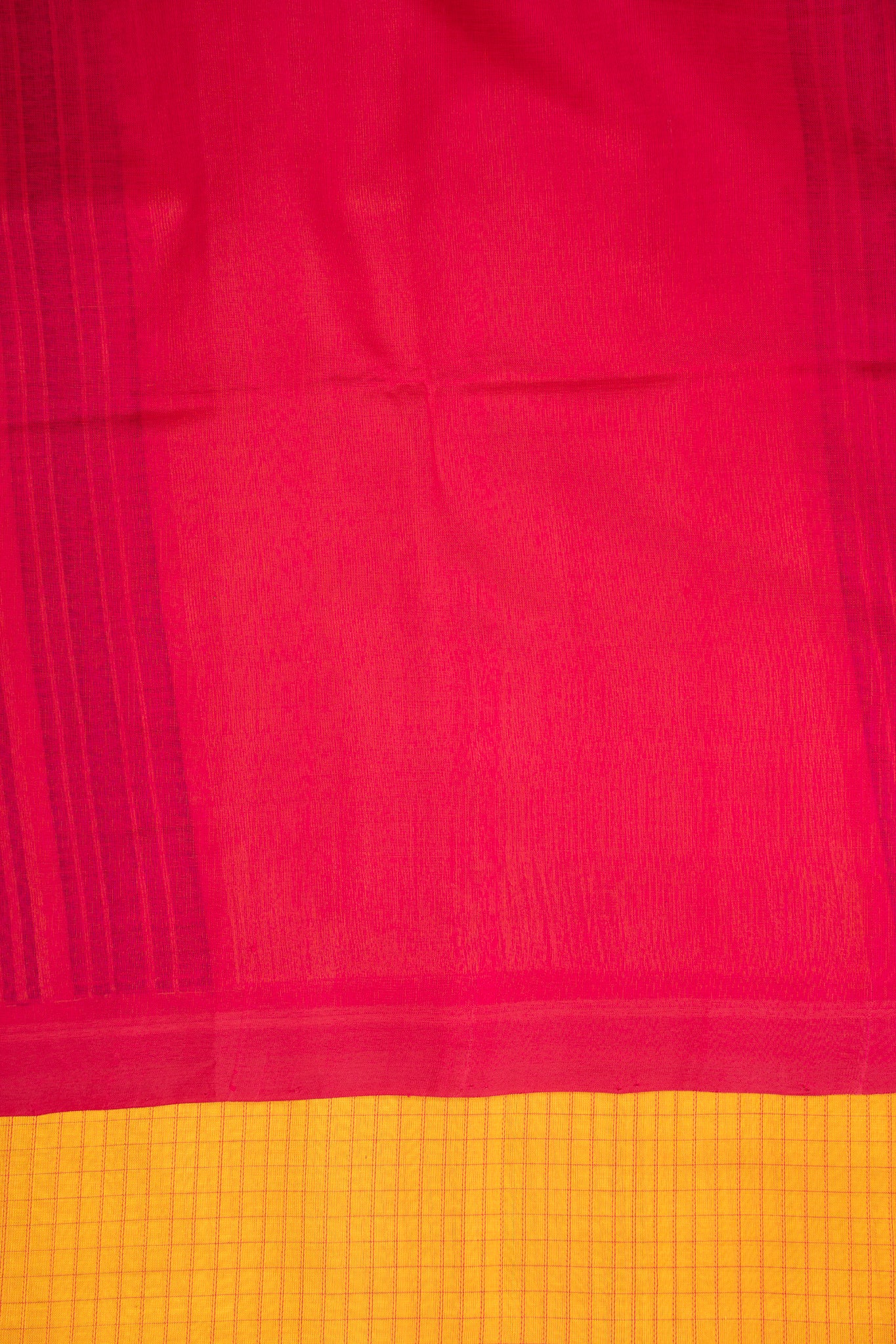 Yellow Checks Pure Silk Cotton Saree - Clio Silks