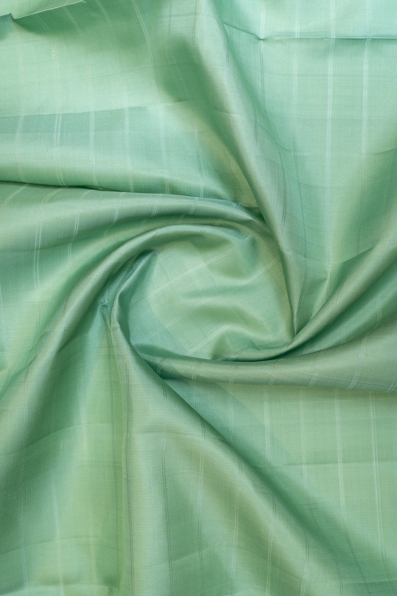 Teal green checks pure Kanchipuram silk saree