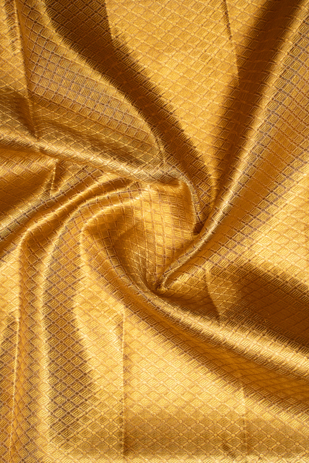 Gold Floral Brocade Tissue Kanchipuram Silk Saree - Clio Silks