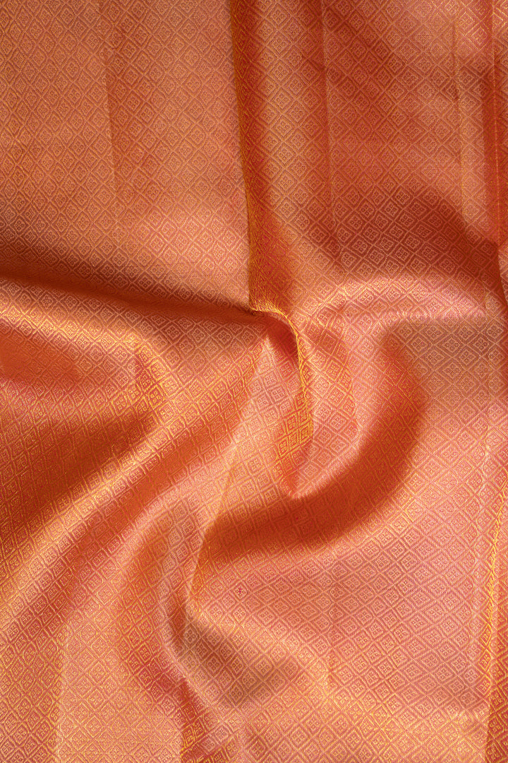 Lotus Pink Zari Motifs Pure Kanchipuram Silk Saree - Clio Silks
