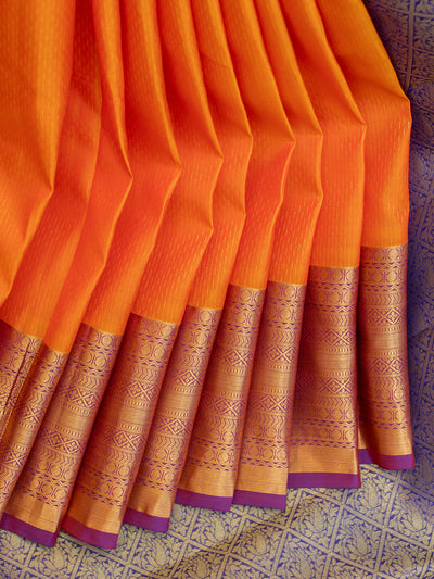 Peach orange Kanchipuram silk saree